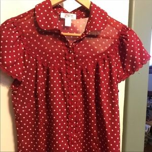Ann Taylor Size 8 Polka Dot Top